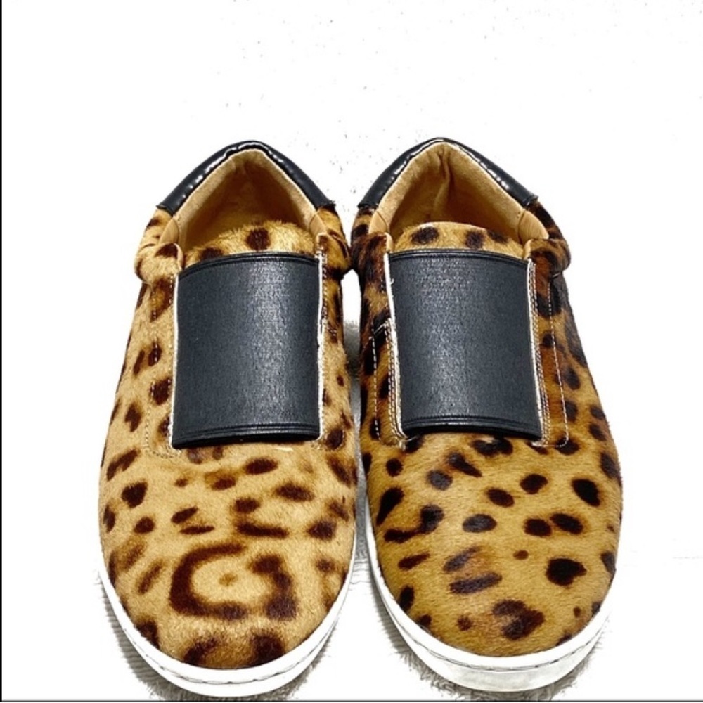 Nine West animal print leopard print calf hair upper slip on sneaker
